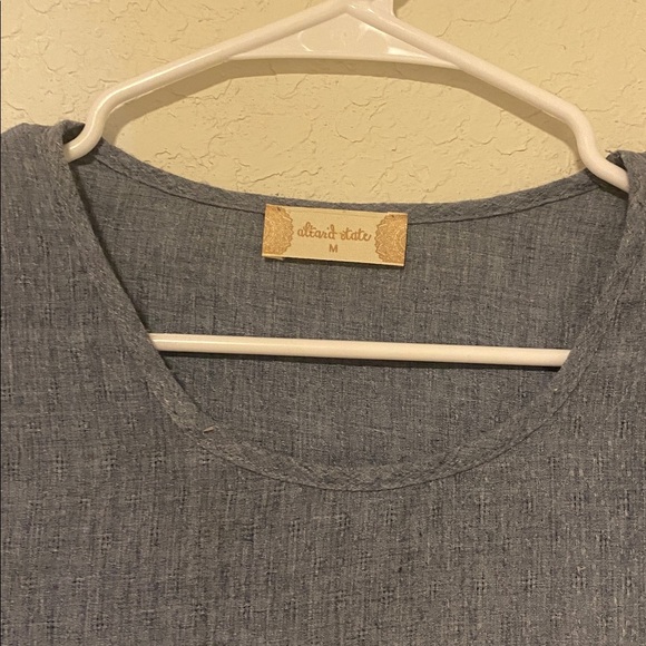 Altar'd State Gray Textured Top, Can Be Used As A Tunic or As a mini dress - Picture 3 of 4